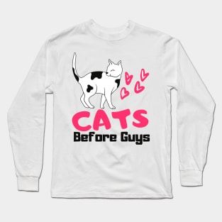 Cat Lovers Women Cats Instead Of Men Fun Long Sleeve T-Shirt